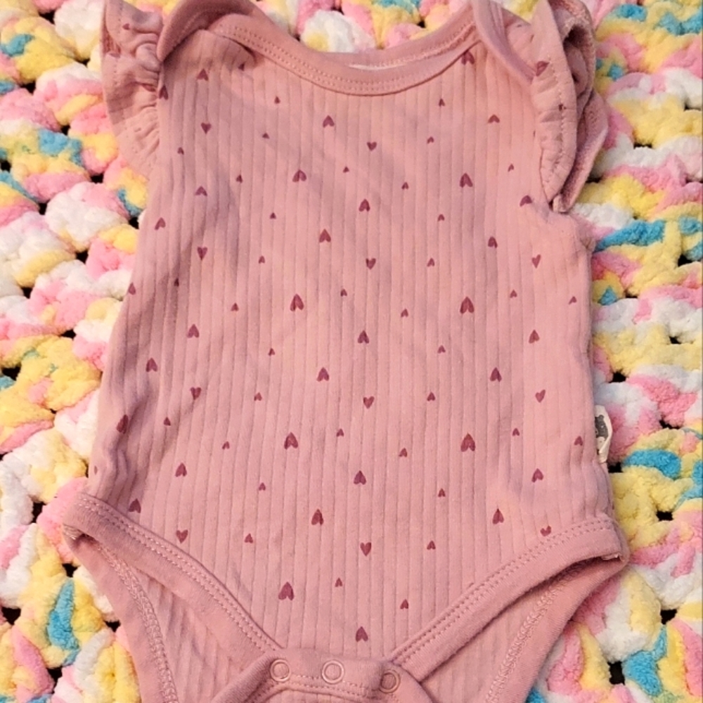 Rabbit Bear baby girl onesie 0-3 mos